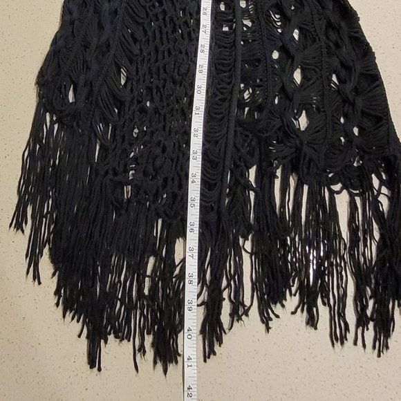 Olivia M. Ombre Three-Tone Crocheted Vest With fringe - Size M - Picture 9 of 11